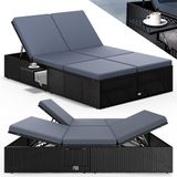 Casaria Ligbed - Tweepersoons Verstelbaar 200x115 - Zwart Antraciet