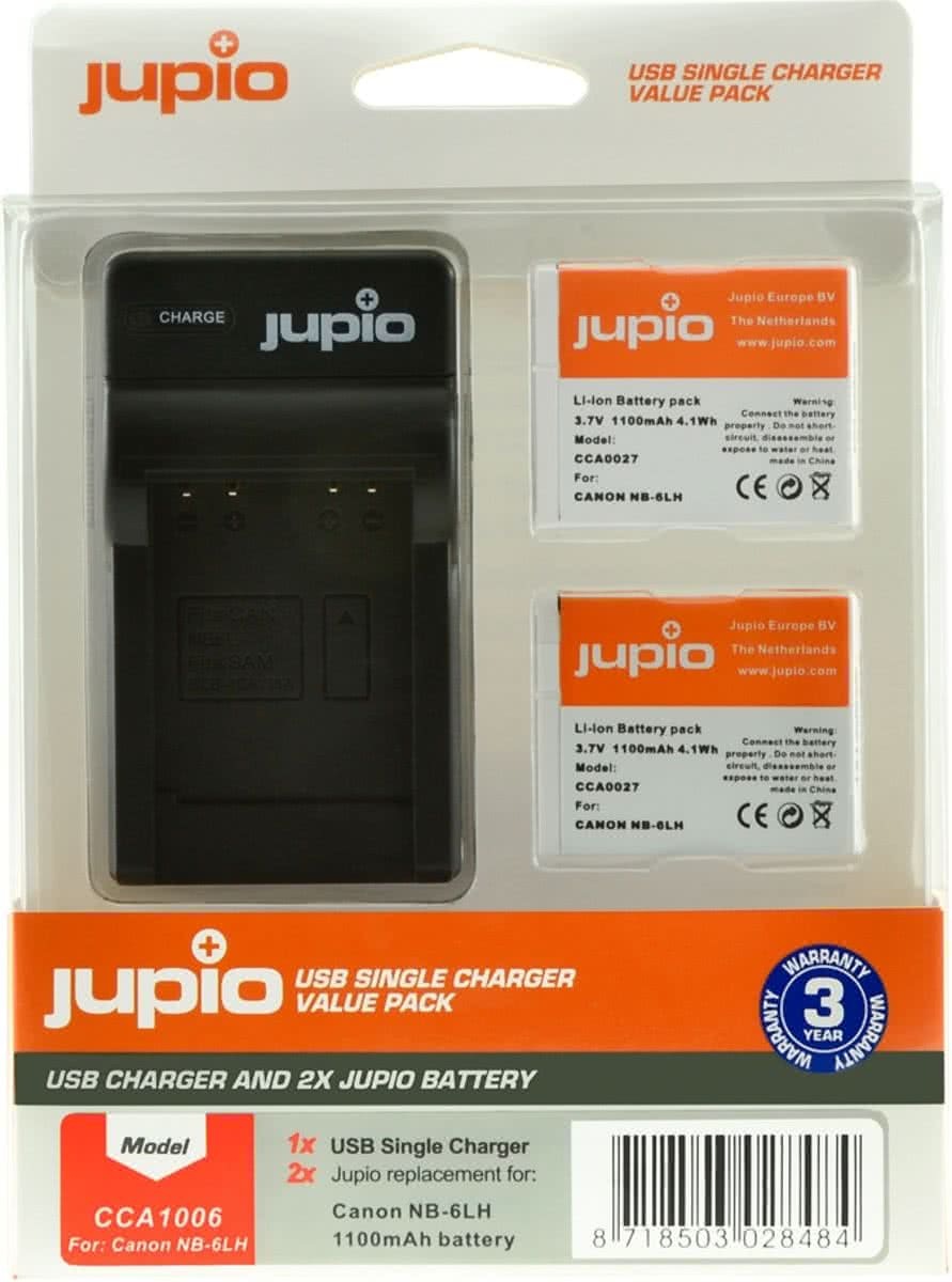 Jupio Canon NB-6LH USB Single Charger Kit Merk