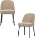 WOOOD Vogue Eetkamerstoelen - Polyester - Zand - Set van 2