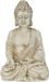 Merkloos / Sans marque Relaxdays Boeddhabeeld wit, vorstvast & weerbestendig, zen figuur, kunststeen, stabiel, HBD: 17,5x10,5x7,5 cm, zittend