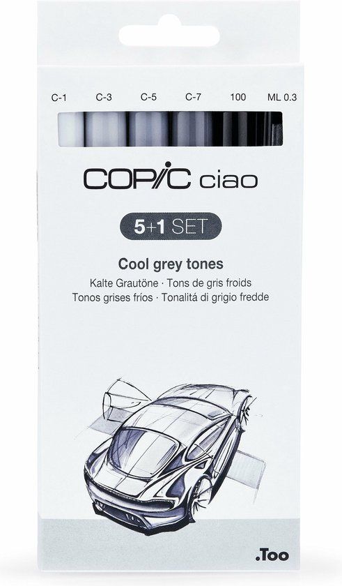 Copic Ciao Marker Set - Cool Grey Tones (6 markers)