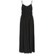 VILA viscose maxi jurk met smockwerk - zwart