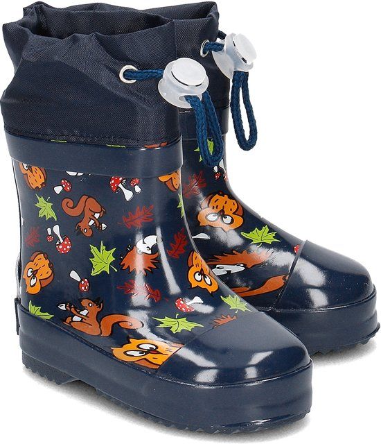 Playshoes Korte Regenlaarzen Bosdieren Blauw Maat 20