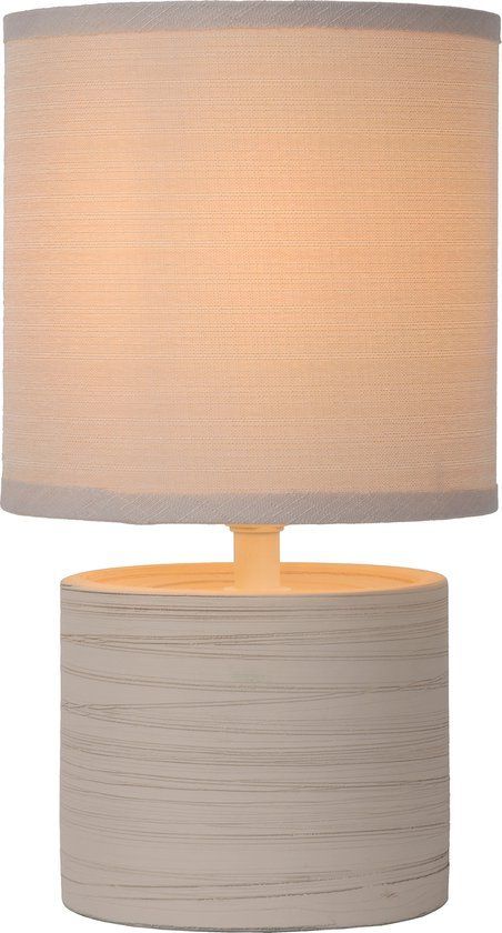 Lucide GREASBY Tafellamp - Ø 14 cm - Beige