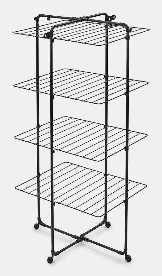 Brabantia HangOn Droogtoren - 30 m - Inklapbaar Wasrek - Matt Black