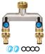 Omgoods - Répartiteur de tuyau d'arrosage en laiton avec 2 vannes, durable et résistant aux intempéries