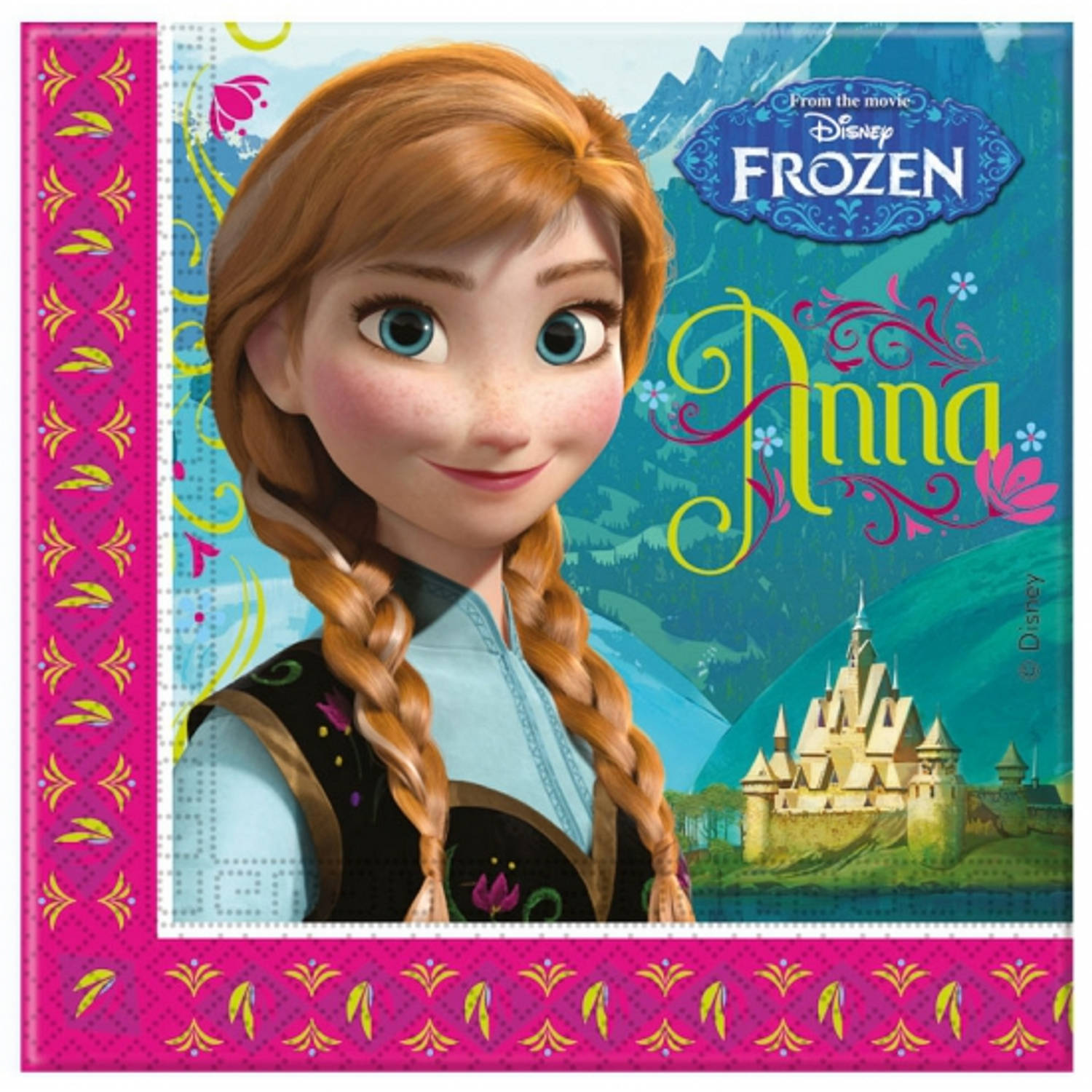 Disney 60x frozen themafeest servetten 33 x 33 cm papier - feestservetten