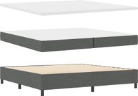 vidaXL Boxspring bed met matras Donkergrijs 200 x 200 cm Stof