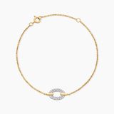 Bracelet Nami Argent Doré A L'Or 750/1000 Oxyde De Zirconium