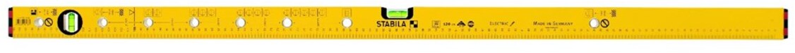 STABILA waterpas l.120cm alu. v.electr. f.horizontaal./spoelbak. w.metalen hulzen Aantal:1