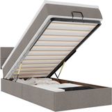 vidaXL Lit avec matelas 90x200 cm tissu taupe