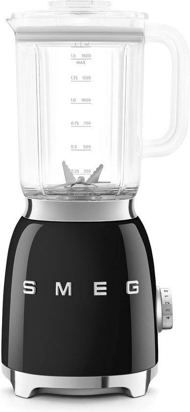 Smeg BLF03BLEU Blender - Zwart - 800W - 1.5L - Jaren '50 Stijl