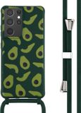iMoshion Hoesje Samsung Galaxy S21 Ultra - Siliconen Design Hoesje met Koord - Groen / Avocado Green