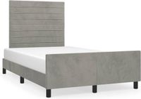 vidaXL Bedframe - 120x190 cm - Fluweel - Lichtgrijs