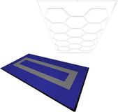 MonsterShop Monster Group BV Hexagon led & ventilatietegels met randen - blauw/grijs - 3,2x6m