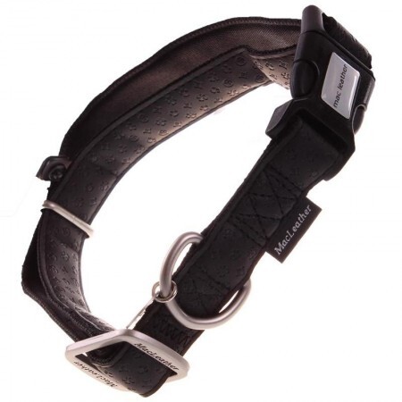 Beeztees Hondenhalsband Mac Leather Zwart-20 - 40 cm x 15 mm zwart