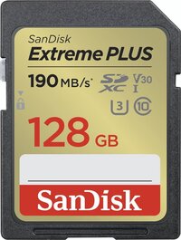 SanDisk Extreme PLUS 128GB SDXC Memory Card - 190MB/s