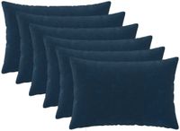 vidaXL - Kussensloop - 6 stuks - HEERLEN - Blauw - 50 x 70 cm - Katoensatijn