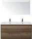 BES LED Porto Badmeubelset 120 cm - 2 Laden Tabacco - Keramische Wastafel Wit Slim met Sence Spiegel