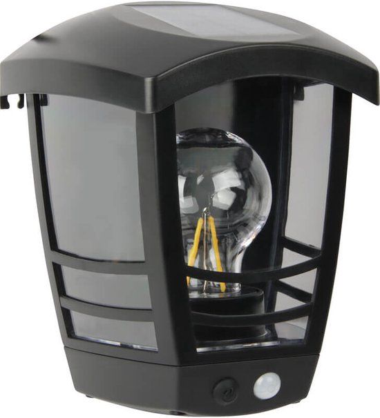 RexTech Solar Wandlamp Tickle - Zwart - LED - Zonne-energie - Met Sensor