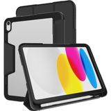 Just in Case tablet Hoes geschikt voor iPad 2025 10.9 inch (11th Gen) / iPad 2022 (10th Gen) - Military Grade TriFold Bookcase - Zwart