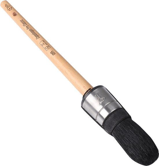 Copenhagen Pro Classic patentpuntkwast - maat 16 - zwart Chinees varkenshaar - FSC® houten steel