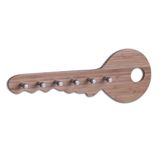 Zeller Present 13590 Sleutelrek Aluminium, Bamboe, Zilver, Hout 6 Haken 350 x 40 x 125 mm