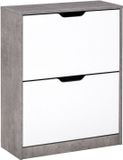 HOMCOM Schoenenkast - Spaanplaat - 62,5x26x81cm - Grijs en wit