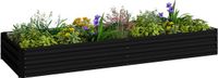 Outsunny tuinbed - Gegalvaniseerd staal - 241x90,5x30cm - Zwart