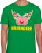 Bellatio Decorations Foute Kerst t-shirt braindeer groen voor heren S