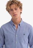 Superdry & Co Superdry Preppy Oxford Overhemd Relaxed Pasvorm Heren Lange Mouwen Katoen XXL Broker Navy Roze Gestreept