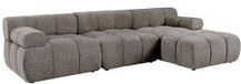 Vente-unique Modulaire zitbank met hoek rechts in gemêleerde stof - Taupe FACIVIL