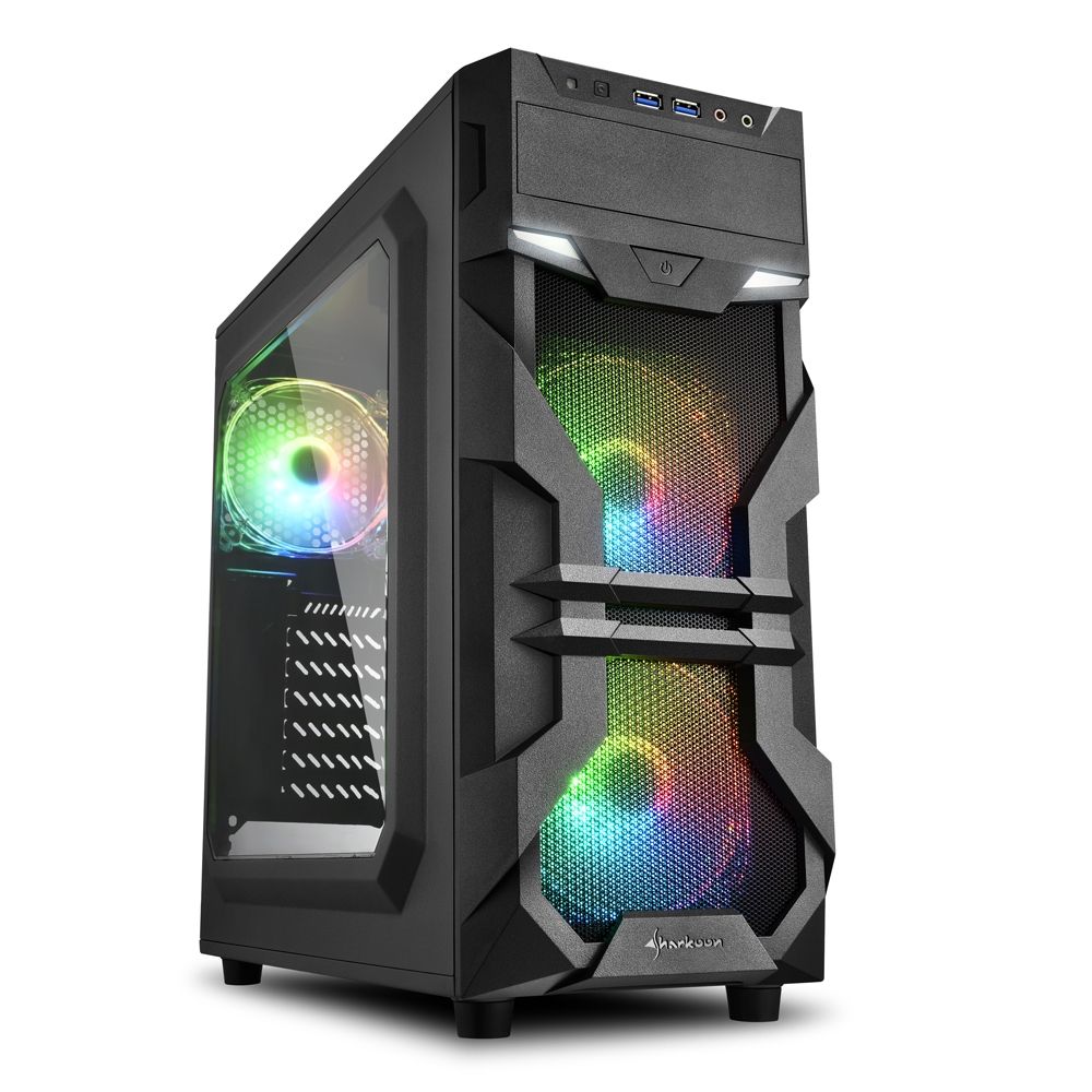 Sharkoon VG7-W RGB Midi Tower PC Case - Black
