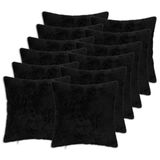 vidaXL - Kussensloop - 12 stuks - HEERLEN - Zwart - 50 x 50 cm - Nep Konijnenbont