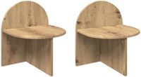 vidaXL Nachtkastje 2 st Artisanaal eiken 40 x 35,5 x 45,5 cm