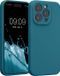 kwmobile telefoonhoesje geschikt voor Apple iPhone 15 Pro - TPU backcover met siliconen coating - Smartphone case in mat petrol