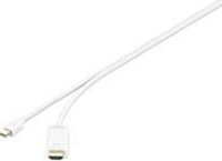 Renkforce RF-3697526 DisplayPort-kabel Mini-displayport / HDMI Adapterkabel Mini DisplayPort-stekker, HDMI-A-stekker 3.00 m Wit Vergulde steekcontacten
