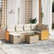 Maison Exclusive - Ensemble de meubles de jardin 7 pièces avec canapé et coussins, beige, en polyrotin