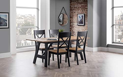 Julian Bowen Hockley Set van 2 stoelen, zwart/eiken