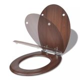 vidaXL WC-bril met soft-close MDF deksel en eenvoudig ontwerp, houtkleurig