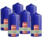 Bolsius - Glanzende Stompkaarsen - 6 Stuks - Blauw - 13cm - 43 branduren
