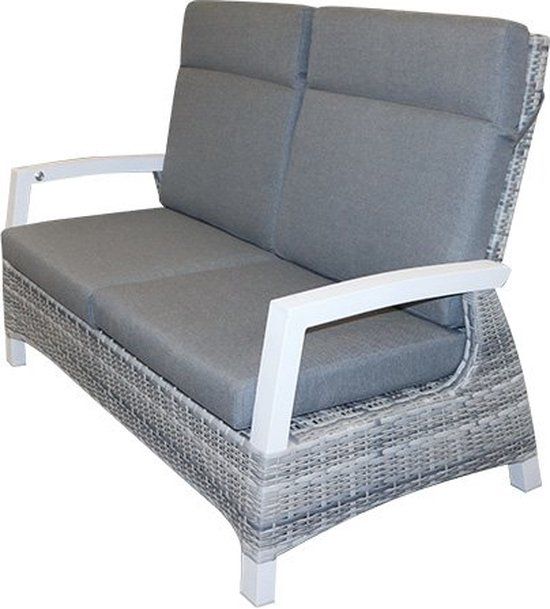 Trestino Rovereto 2-zits Loungebank GrijsWit Wicker 87x87x103cm