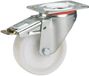 Dorner + Helmer zwenkwiel met rem, polypropyleen, wit, 80x30mm