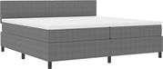 vidaXL LED Boxspring Bed Lichtgrijs en Wit 200 x 200 cm