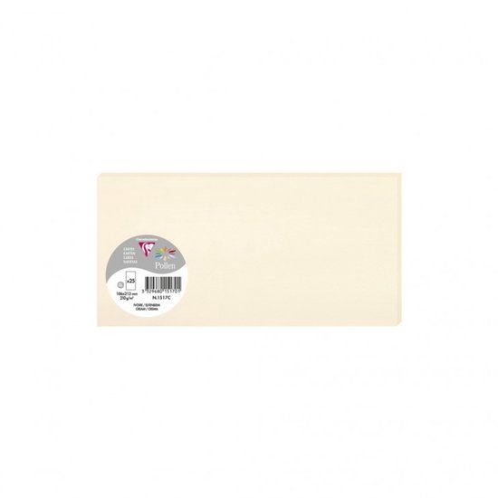 Clairefontaine 1517C wens- & condoleancekaart Standaard wenskaart Ivoor Papier 210 g/m² 213 x 106 x 1 mm 25 stuk(s)