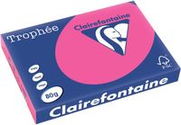 Clairefontaine Trophée Pastel, gekleurd papier, A3, 80 g, 500 vel, fluo roze