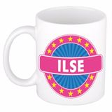 Bellatio Decorations - Ilse voornaam - koffiemok - beker - wit/roze - 300 ml