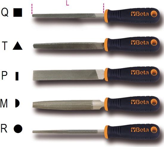 Beta Platte Semi-fijne Vijl 150mm met Composiet Handvat