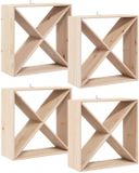vidaXL Casier à vin - Naturel - 62 x 25 x 62 cm - Pin massif