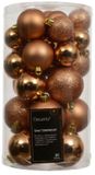 Decoris Boule de Noël en plastique d6 cm brandy 30 pièces